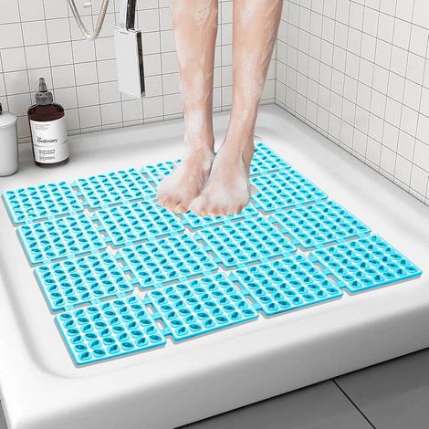 Tapis de Sécurité pour Douche 60x60 cm - Tapis Anti-Dérapant Salle de Bain avec Ventouses - Drainage (Résistant aux Moisissures et Facile à Plier) (1/5)