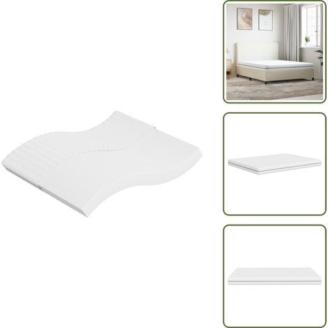 The Living Store Matelas en mousse moyennement doux 160x200 cm - Matelas Mousse - Matelas Confortable - Matelas Double Face - Matelas Livraison Rapide - Literie Blanche