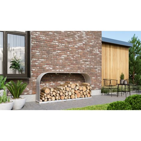 Vitavia Kaminholzregal "Lignum 401", aluminium blank, 40 x 210 x 100 cm (quer)