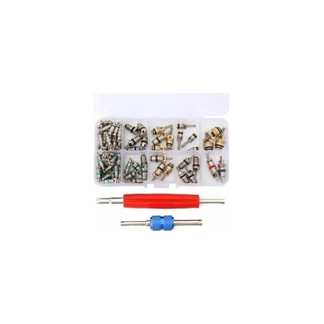 100x Valve Core R12/ R134A Voiture Air Climatiseur Vanne Noyau Démonte obus Kit