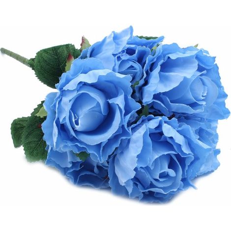 1 Bouquet de pivoines artificielles en soie, bleu-AquaForge (1/5)