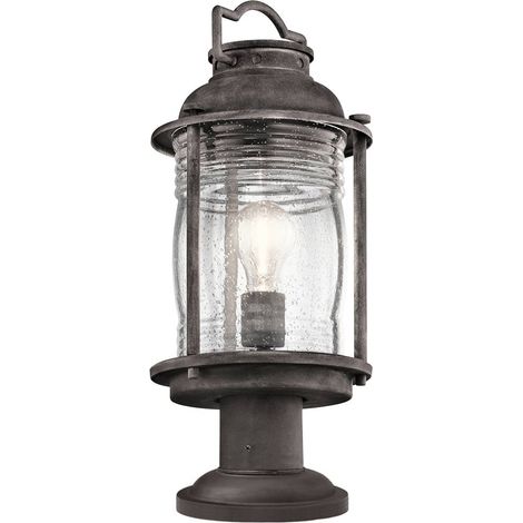 Elstead Ashland Bay - Lanterne sur piédestal d'extérieur à 1 lumière moyenne en zinc IP44, E27 (1/5)