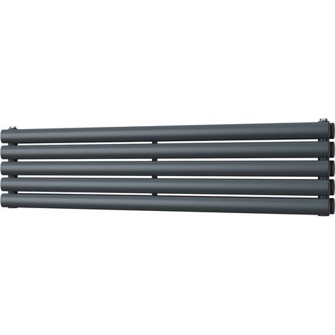 Omeara Axis - Anthracite Horizontal Radiator H290mm x W1200mm Double Panel