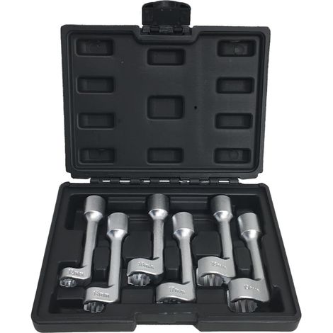 Jeu de 6 Clés à Fourche Design Antidérapant en Acier des Dommages Taille 1/2 Pouce pour Injecteur de Carburant pour Moto et Pneus (1/5)
