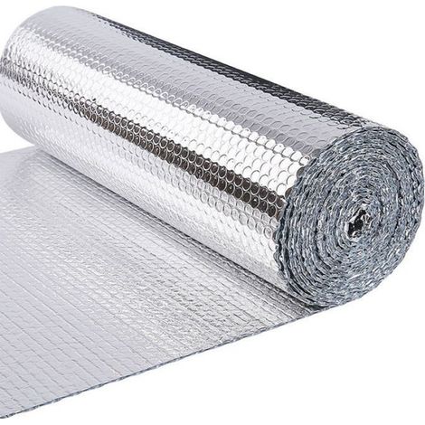 ® Isolant thermique à bulles double face en film aluminisé - 0,6x20m - réflecteur radiateur - protéger contre le froid (1/5)