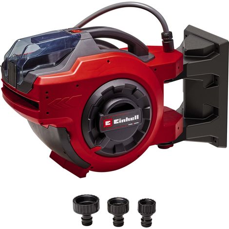 Einhell Akku-Schlauchtrommel GE-HR 18/30 WH Li-Solo (18 V, automatische Schlauchaufwicklung, 180° schwenkbar, Wandhalterung, 1,5 m Anschlussschlauch, ohne Akku & Schlauch)