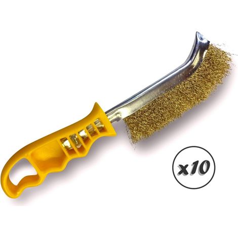 Brosse à main métallique convexe Modèle SKRIB - Lot de 10 - Laiton