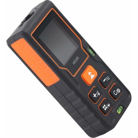 Misuratore di distanza laser - Telemetro portatile a infrarossi con display LCD e doppia bolla HD100, di DEBUNS (1/5)