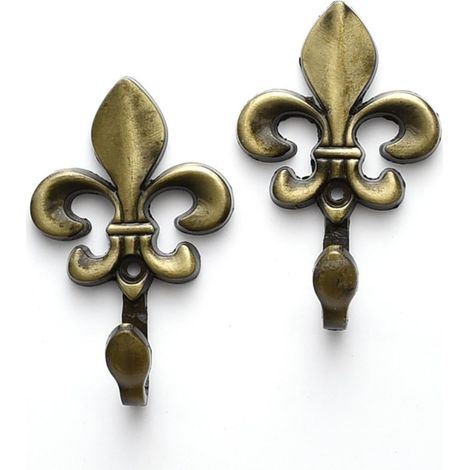 2-teiliges Set Wandhaken, Dekohaken, Gardinenhaken, Metall-Gardinenhaken, für Wohnzimmer, Badezimmer, Kleiderschrank, Garderobe (Antikcyan) (1/5)