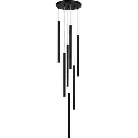 Lampadario Lungo 7 luci G9 nero Ø30 Light Prestige (1/5)