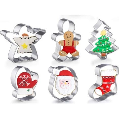 Emporte-pièce de Noël C - ensemble de 6 pièces en acier inoxydable, Noël (1/5)