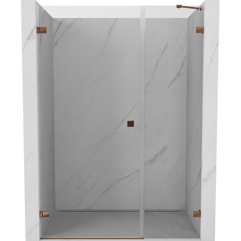 Mexen Lunar-B porta doccia a battente sinistra 110 cm, trasparente, oro rosa - 832S-110-050-60-00-L (1/5)
