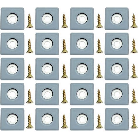 20x Plastique téflon glissières de Meubles 25mm Glisse Facile Patins Meubles Coussinets de Pieds Chaise carrés à Visser, Patins carrés Protecteur Sol avec vis pour parquet (1/5)