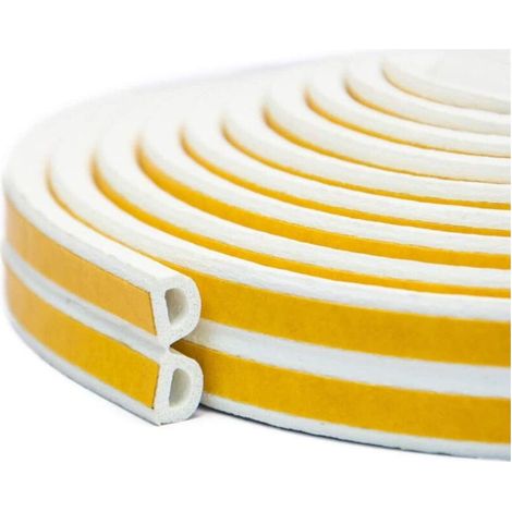 6 m Joint d'étanchéité autocollant en caoutchouc pour portes et fenêtres , Anti-collision,Bande d'isolation acoustique ,Blanc (1/5)