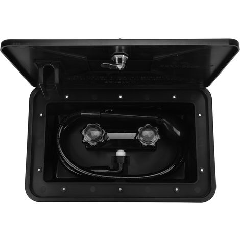Kit de cabine de douche extérieure en ABS noir, comprend 2 clés, accessoire pour camping-car, convient aux fourgons aménagés et aux caravanes. (1/5)