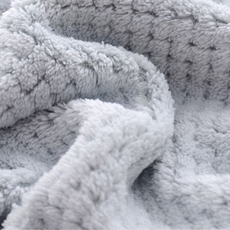 Serviette de Bain en Velours Coral - Grande Absorption, Couleur Unie pour Salle de Bain et Hôtel, Gris (1/3)