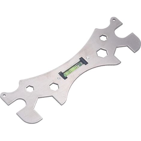 Llave universal, llave multifuncional, llave de baño con nivel, herramienta de instalación de plomería para grifo (1/5)