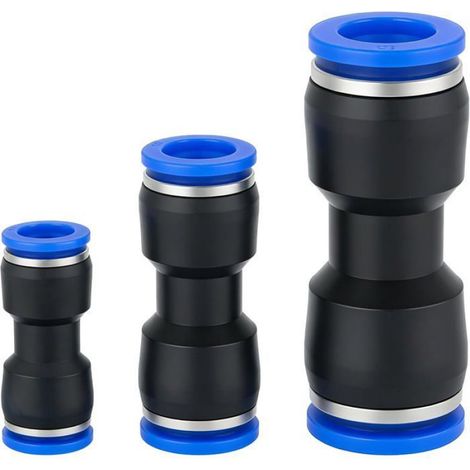 Raccord Pneumatique Push-in - 10 mm x 10 mm - Droit - Pour Tube Plastique - Air Eau - Lot de 20 (1/5)