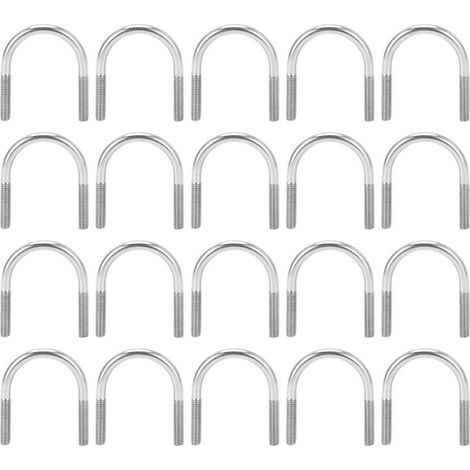 Jeu de 20 boulons en U, pièces de quincaillerie en acier inoxydable 304, M6x33 (1/5)
