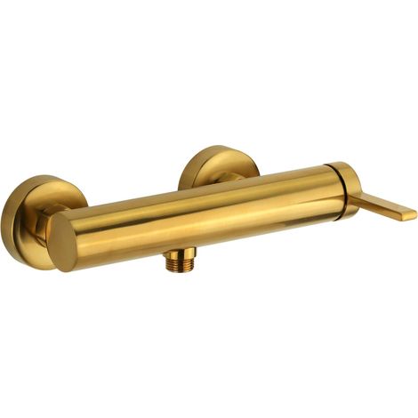 Miscelatore monocomando doccia esterno modello tondo colore oro spazzolato Pollini Lumea LT70004442W Oro Spazzolato (1/2)