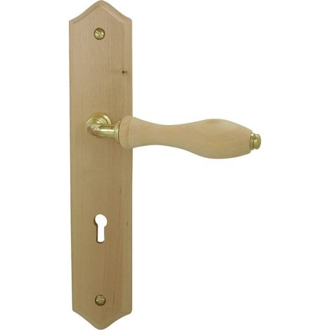 Maniglia porta in legno rustico con chiave L - Dt2000