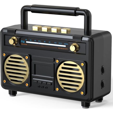 Haut-Parleur Bluetooth Mini Rétro, Cadeau pour Hommes, Femmes et Adolescents, Décoration Vintage pour Chambre, Maison, Bureau, Cuisine, Petit Haut-Parleur Sans Fil à Son Stéréo, Compatible Carte TF &  (1/5)