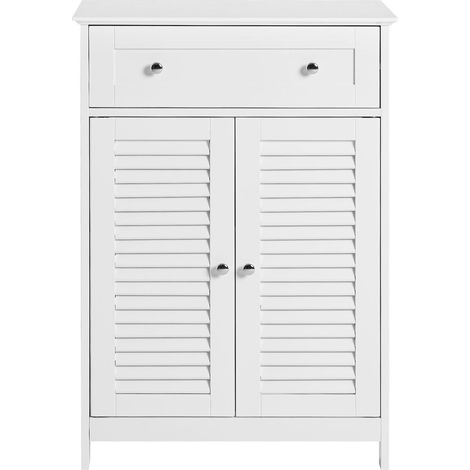 SoBuy Mobiletto Bagno Colonna Bagno Cassettiera Bagno Con Cassetti Bianco FRG238-W (1/8)