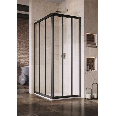 Ravak Supernova - Porta doccia ASRV3-90, 87-89 cm, nero/vetro trasparente 15V703R2Z1 (1/4)