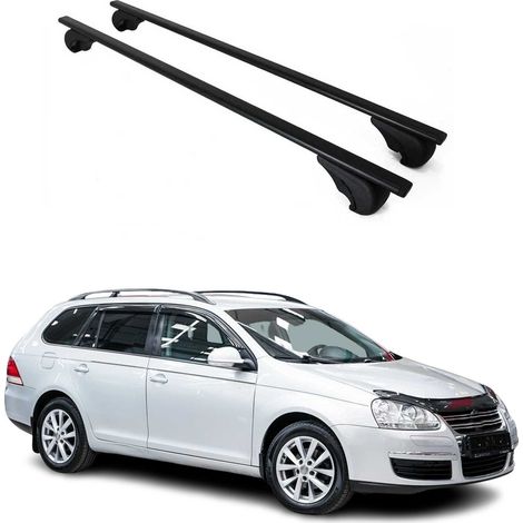 OMAC Dachträger Querträger für VW Golf mk6 2008-2012 – Abschließbar – Max. 75 kg – 2 Stangen Stahl Schwarz (1/5)