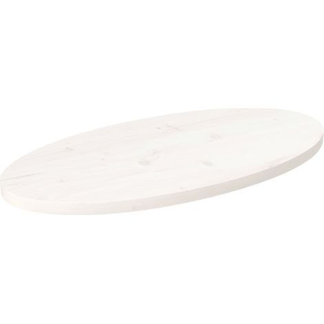 Table Top White 70x35x2.5 cm Solid Wood Pine Oval vidaXL