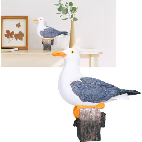 Figurine de mouette en résine, modèle animal, décoration intérieure, objet de décoration de bureau. (1/5)