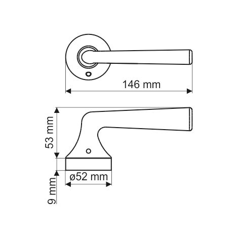 Poignée DH33, Telesta, Premium Line, plaque ronde, chrome brillant (1/4)