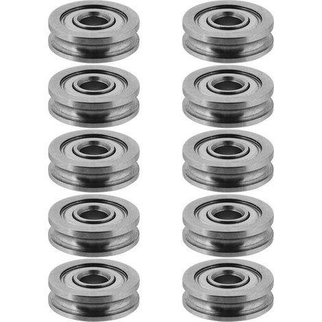 10 Roues à gorge métalliques U604ZZ 4x13x4mm avec roulements à billes étanches pour rails guides (1/5)