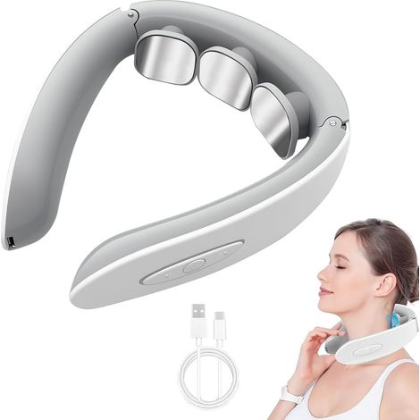 Masajeador cervical JSSEVN, masajeador de cuello electromagnético por pulsos, 6 modos de velocidad, con 9 niveles de intensidad ajustables. (1/5)