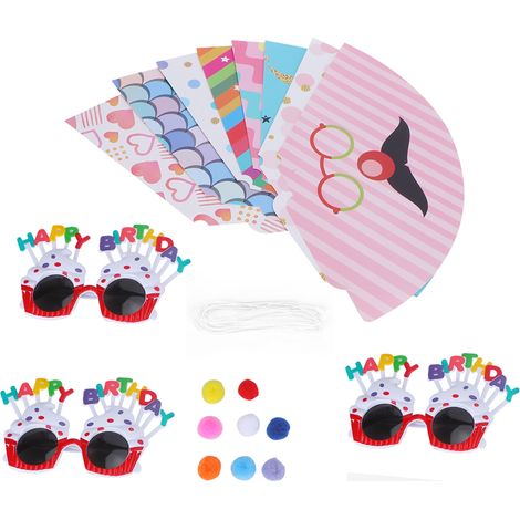 Lunettes anniversaire rigolotes et chapeaux de fête pliables, accessoires pour enfants et adultes (1/5)