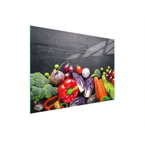 TAGLIERE IN VETRO 30x22 VERDURE (1/5)