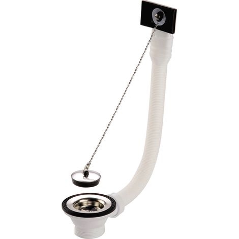 Nicoll – Bonde évier inox avec grille et bouchon – Trop-plein Ø70mm – Percage 50mm – PVC durable pour installations professionnelles (1/6)