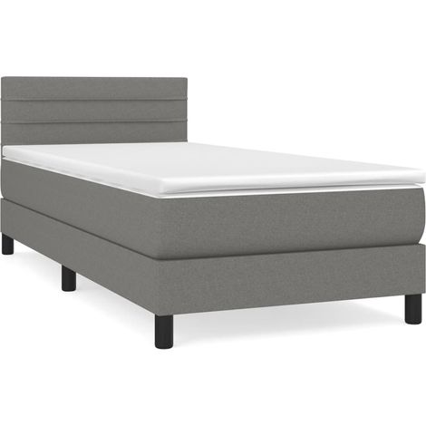 Maison Exclusive - Boxspringbett mit Matratze Dunkelgrau 90x200 c