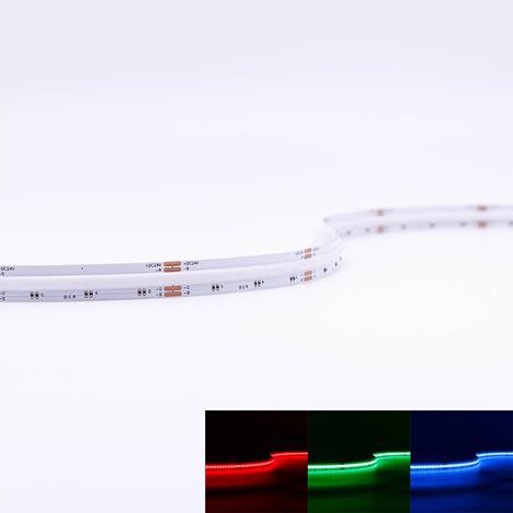 COB RGB 24V LED Streifen 5M 15W/m 840LED/m 10mm IP20 Farbwechsel (1/5)
