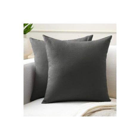 Fundas de almohada decorativas de algodón de 60x60cm, color negro, 2 unidades.