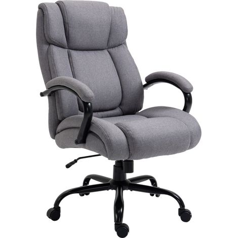 Rivane Chaise de bureau ergonomique pivotante fauteuil gaming gris clair (1/5)