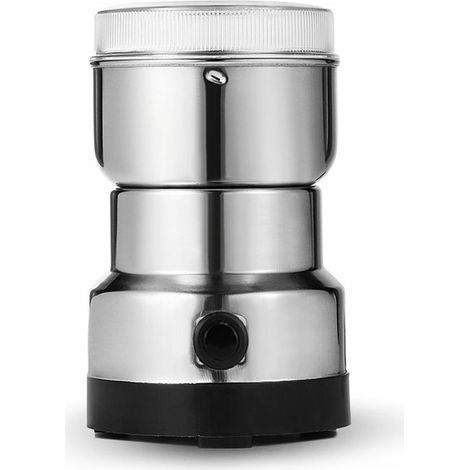 200W Moulin à Café Ultra-Fin, 300ml Broyeur à épices électrique Portable, Acier Inoxydable, Parfait pour Matières Sèches, Herbes, Café (Argent) (1/5)