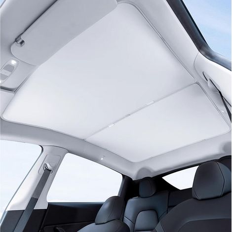 Pare-Soleil pour Tesla Model Y 2020-2024, Protection Solaire pour fenêtre supérieure, Pare-Soleil pour fenêtre de Toit Isolation Contre Les Rayons UV, gris
