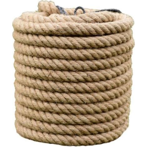 Corde Jute - 20 mm - 10 m - Pour Jardinage Emballage Décoration Intérieure Extérieure - Corde Naturelle (1/4)