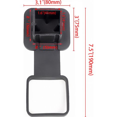 Abdeckung für Kfz-Modifikationsteile, Staubschutzstopfen für Abschlepphaken, Schutzabdeckung für quadratische Öffnung, 2-Zoll-Abschlepphakenabdeckung (51 mm) (1/4)