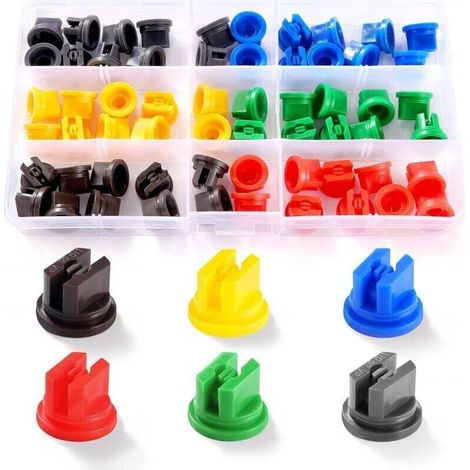 60 Pieces 110 Degree Plastic Spray Nozzles, Flat Fan Spray Nozzles, Replacement Plastic Agricultural Spray Nozzles, for Weed Control Spraying (1/4)