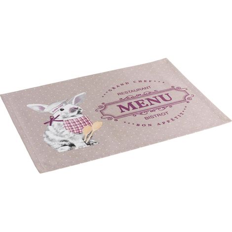 Set de table en coton 33 x 45 cm Lapin gourmand