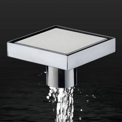 Siphon De Sol De Douche - Acier Inoxydable - Carré - Haut Débit - Couvercle Amovible - Filtre Intégré - 1 Pièce (1/5)