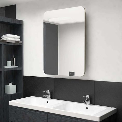 vidaXL Armario de baño con espejo color roble 60x11x80 cm (1/5)
