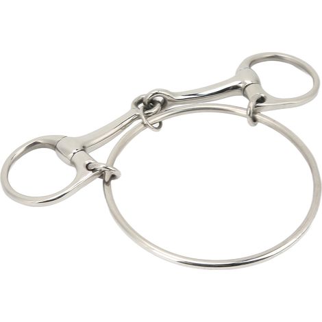 Mors de cheval en acier inoxydable de 125 mm, 125 mm (5 pouces), anneau libre, pour l'entraînement en extérieur (1/5)